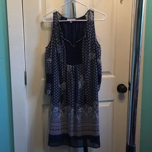 Blue printed dress